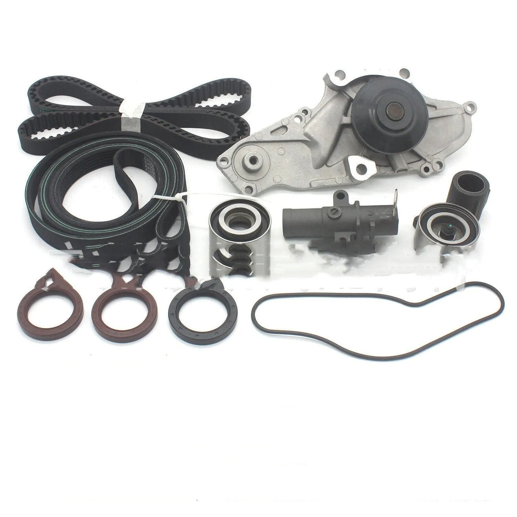 Metal automotive belt and water pump assembly kit for engine cooling system repair