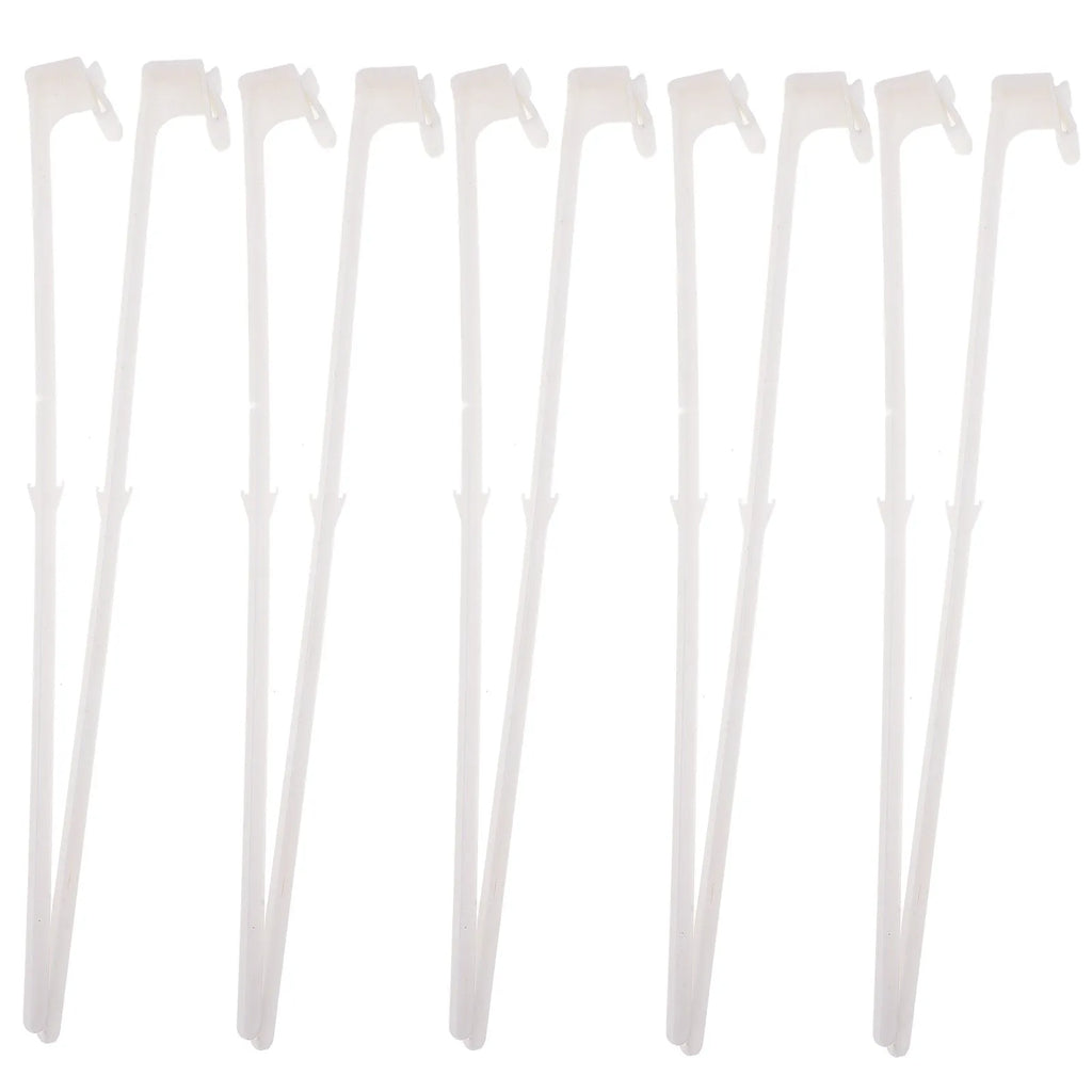 White PP plastic car window flag bracket set with 10 flag poles for vehicle display
