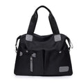 Ladies handbag shoulder bag Oxford fabric three-way carry multiple pockets Black size M