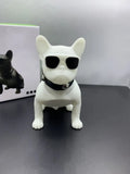 Mini bulldog-shaped Bluetooth speaker in black colour showing full body design