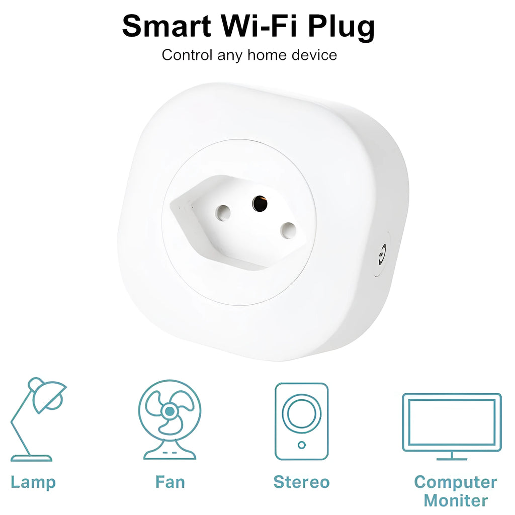 Smart socket plug with WiFi voice control showing EU, US, and Swiss style options