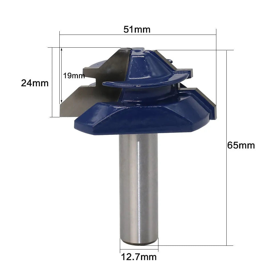 Blue hard alloy 1/2 inch face milling cutter in plastic box for woodworking