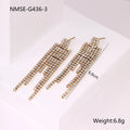 Diamond tassel love stainless steel earrings with heart star geometric shapes and 18K gold electroplating