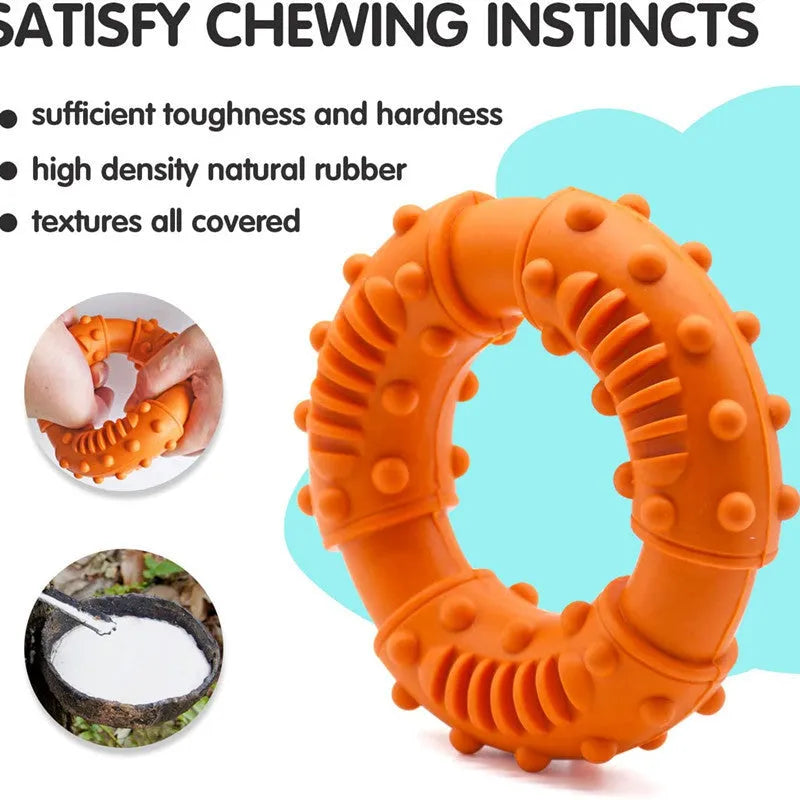 Blue dog fetching stick toy with hollow design for chew-resistant fetch games