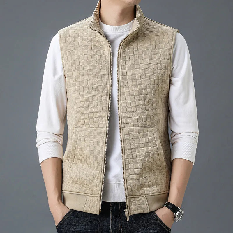 Men's sleeveless waistcoat vest in a cardigan style available in multiple colours.