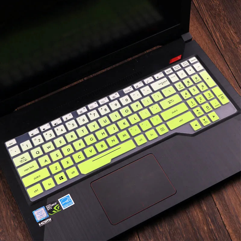 ASUS Flight laptop keyboard protective film cover shown in multiple colour options.