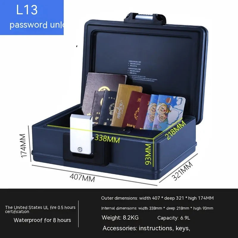 Portable mechanical combination safe with steel construction for document security