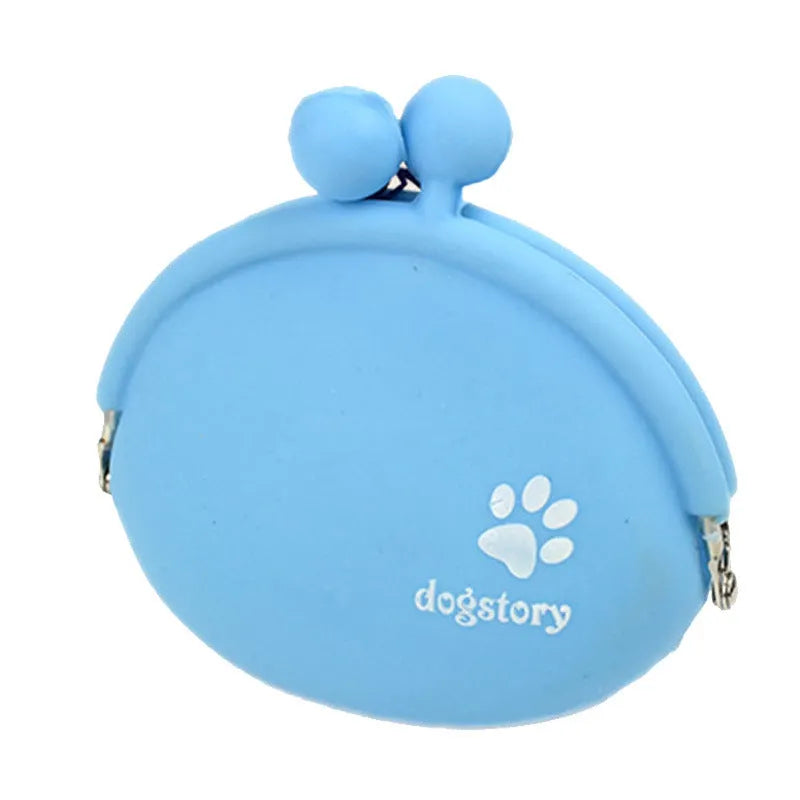 Silicone dog training treat pouch with hook and loop closure in blue colour