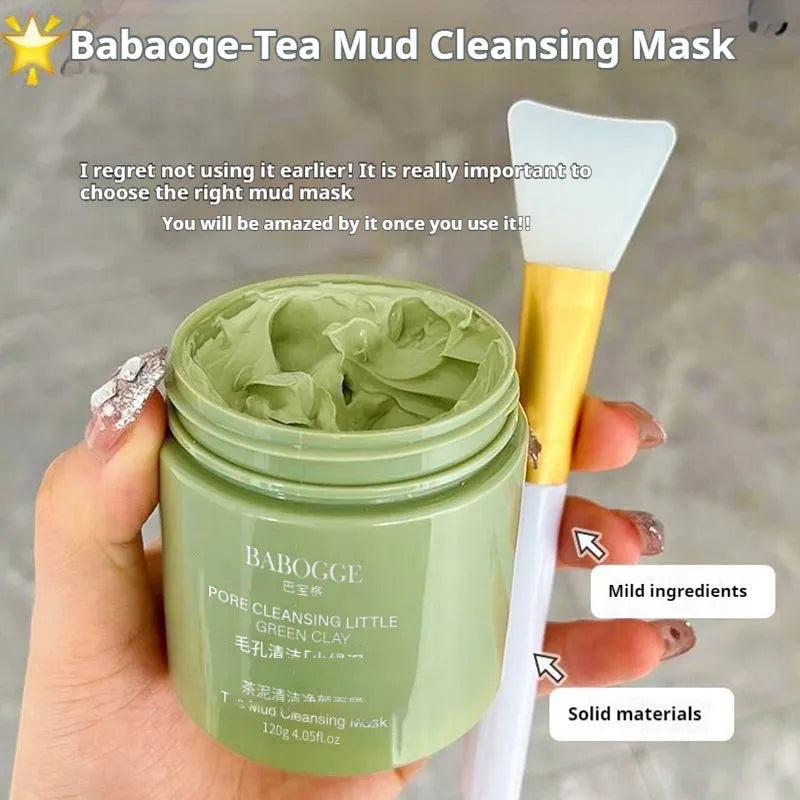 Clay facial mask in daub-type packaging with 120g net content for non-pulling deep cleansing