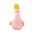 Plush duck pet toy with catnip filling and squeak sound feature in multiple colour options
