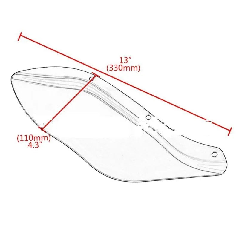 Harley-Davidson motorcycle windshield side wing pair in transparent and black finish