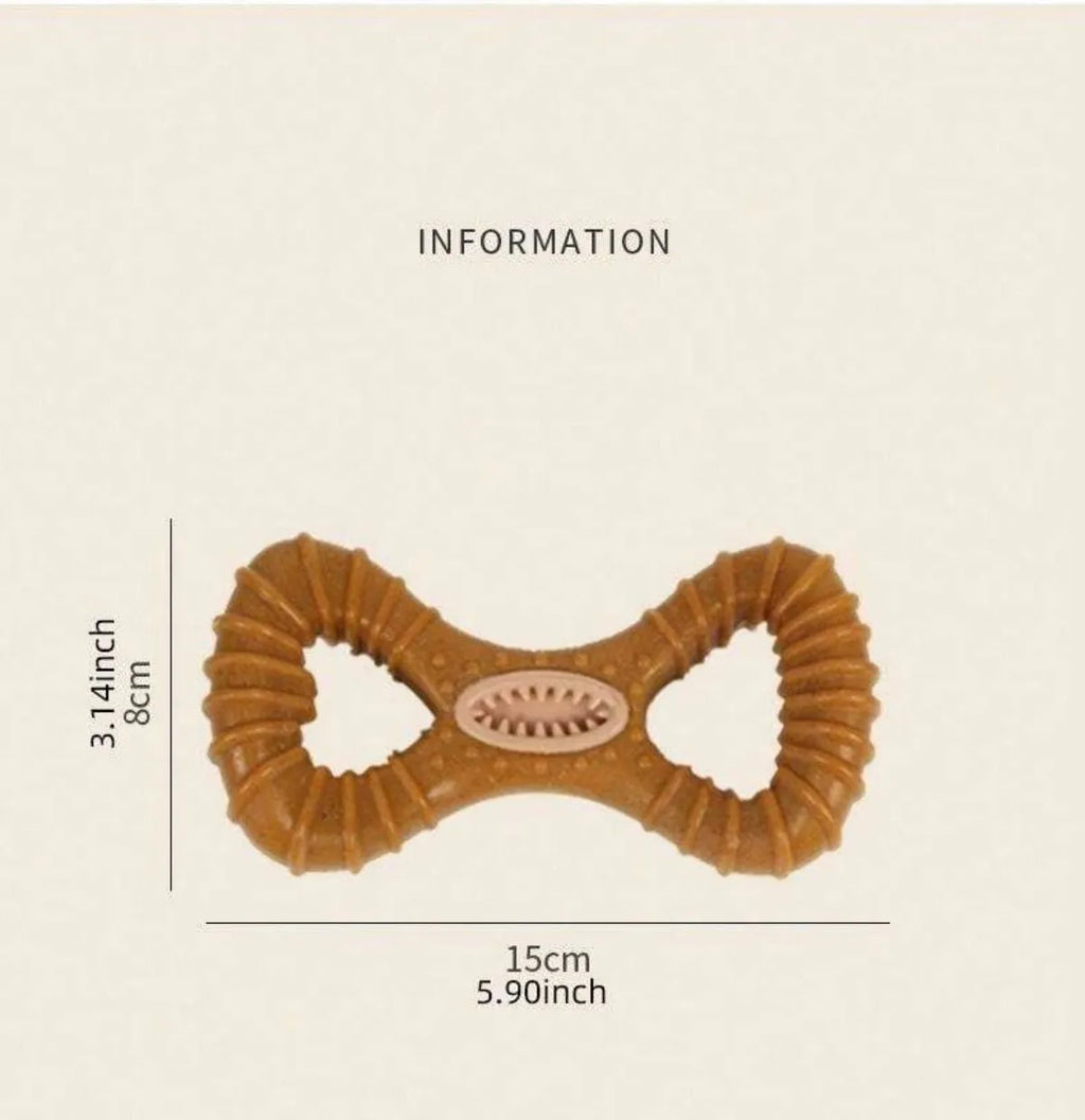 Natural rubber dog chew bone toy in 8-shape and Y-shape designs for dental cleaning