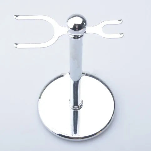 CSB men's shaving set featuring a chrome double edge razor, badger hair brush, stand, soap bowl, and blades.