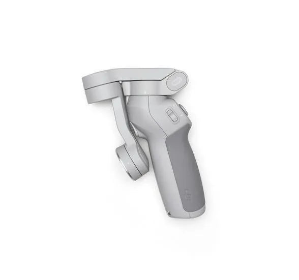 Silver and black magnetic PTZ gimbal for smartphones showing magnetic phone mount and control buttons.