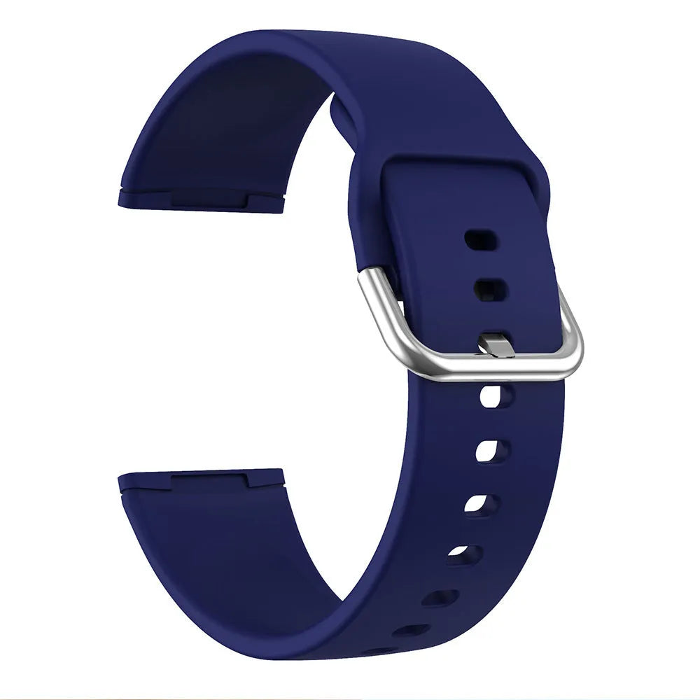 Fitbit Versa 3 Sense 2 replacement silicone strap with silver buckle in multiple colour options