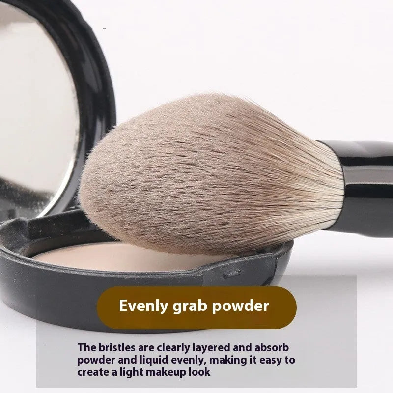 12-piece makeup brush set with wooden handles in portable PU carrying case