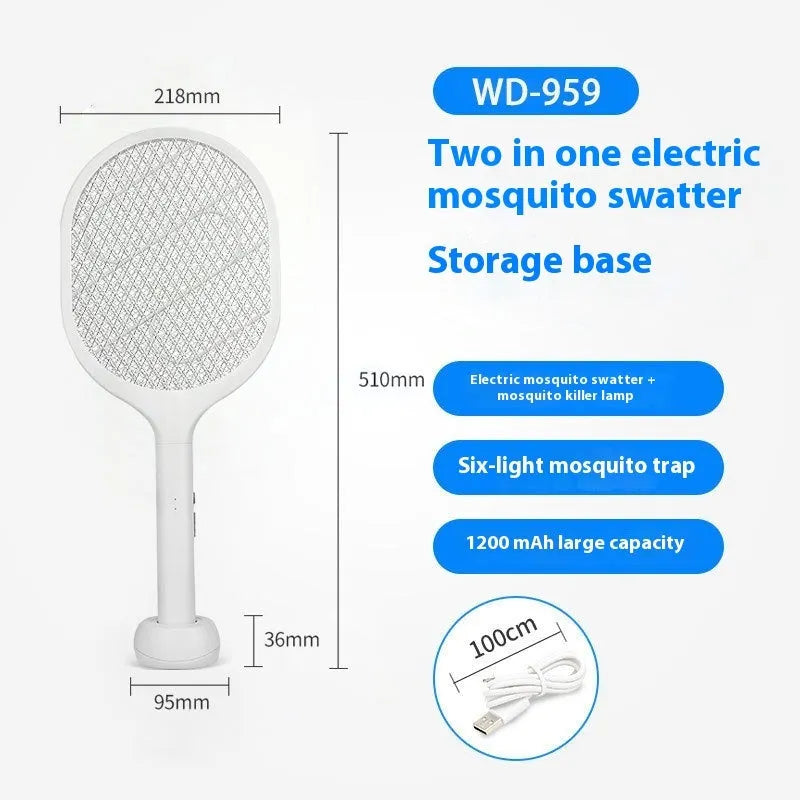 USB rechargeable electric mosquito swatter with ABS plastic shell for indoor insect control