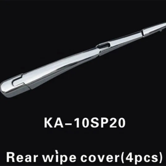 Set of four silvery ABS plastic rear wiper cover trims for 2010 Hyundai cars.