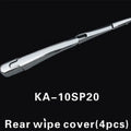 Set of four silvery ABS plastic rear wiper cover trims for 2010 Hyundai cars.