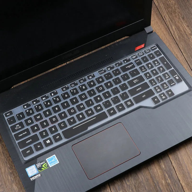 ASUS Flight laptop keyboard protective film cover shown in multiple colour options.