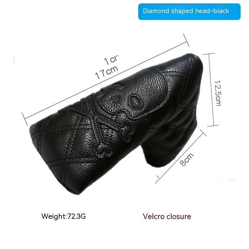 Golf straight bar putter sleeve in various designs including four-leaf clover, smiley face, and animal styles.