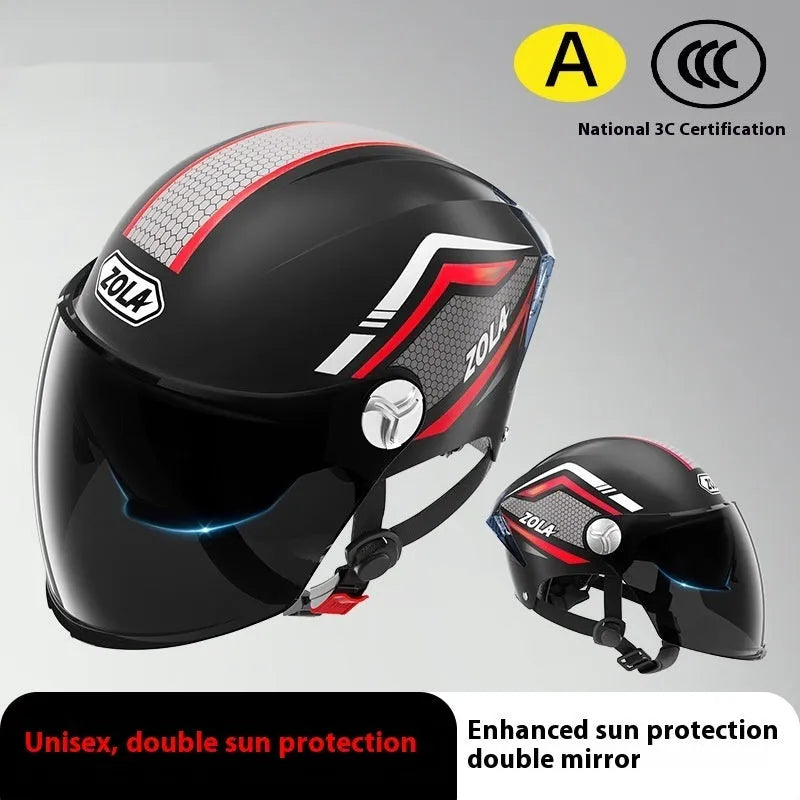 Children's 3C safety helmet in ABS construction with universal fit for motorcycle and bicycle riding
