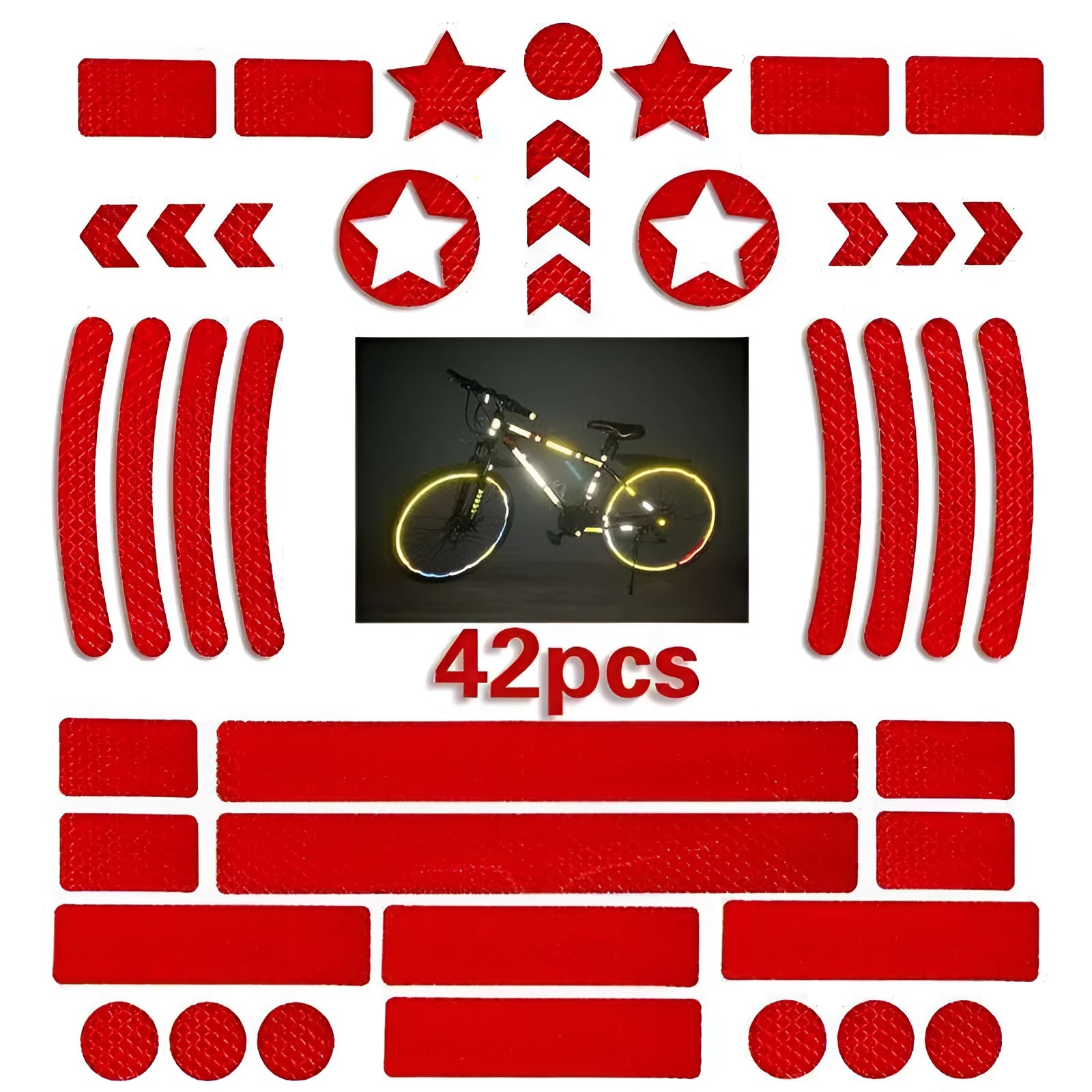 Bicycle reflective safety tape with grid pattern in multiple colour options measuring 11.5 by 21 centimetres
