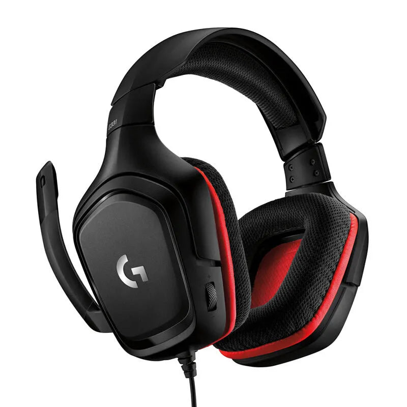 G331 stereo gaming headset with microphone on a dark background, showing padded headband and ear cups.
