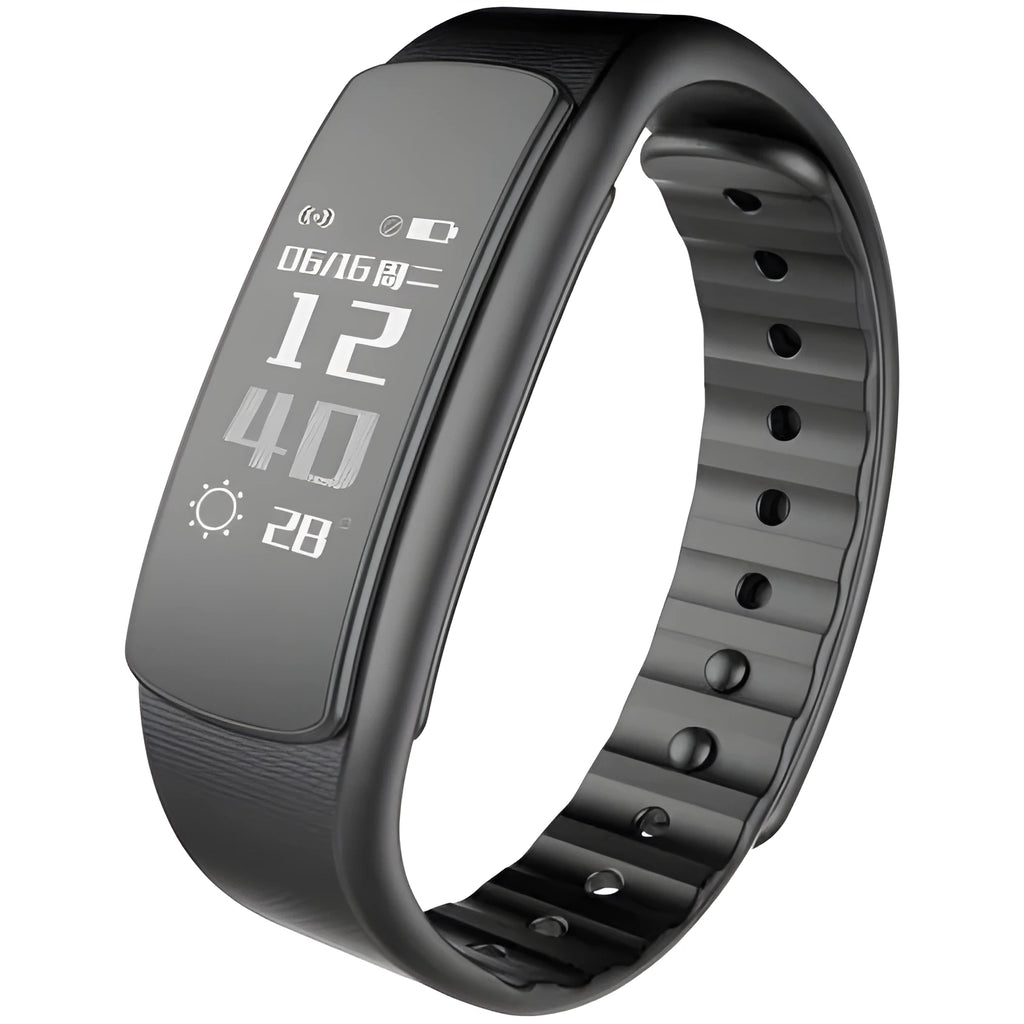 I6 smart sports bracelet with 0.96-inch screen showing fitness metrics on display