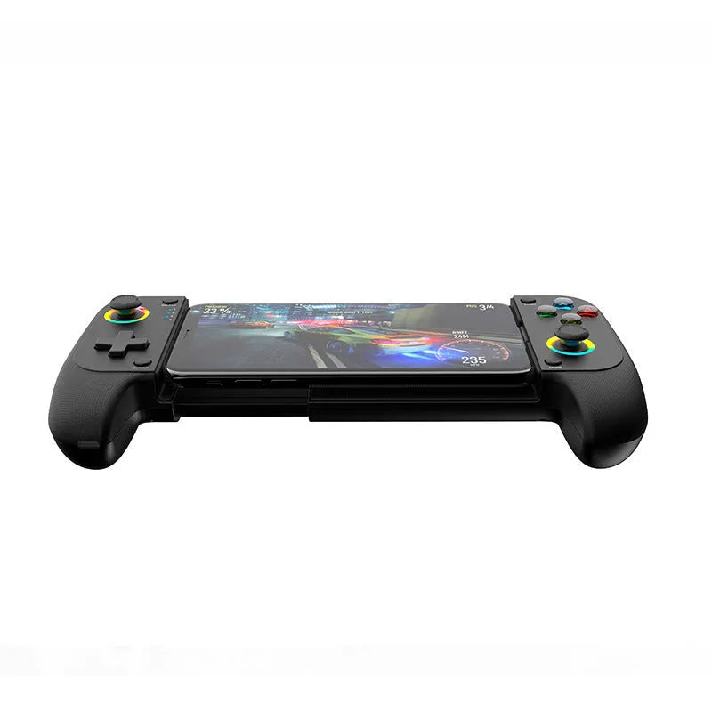 Bluetooth wireless game controller with stretchable grips for mobile phones