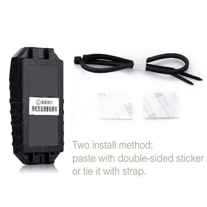 Elecpow bike alarm remote control in black with waterproof IP55 case and vibration sensor mounted on a bicycle frame