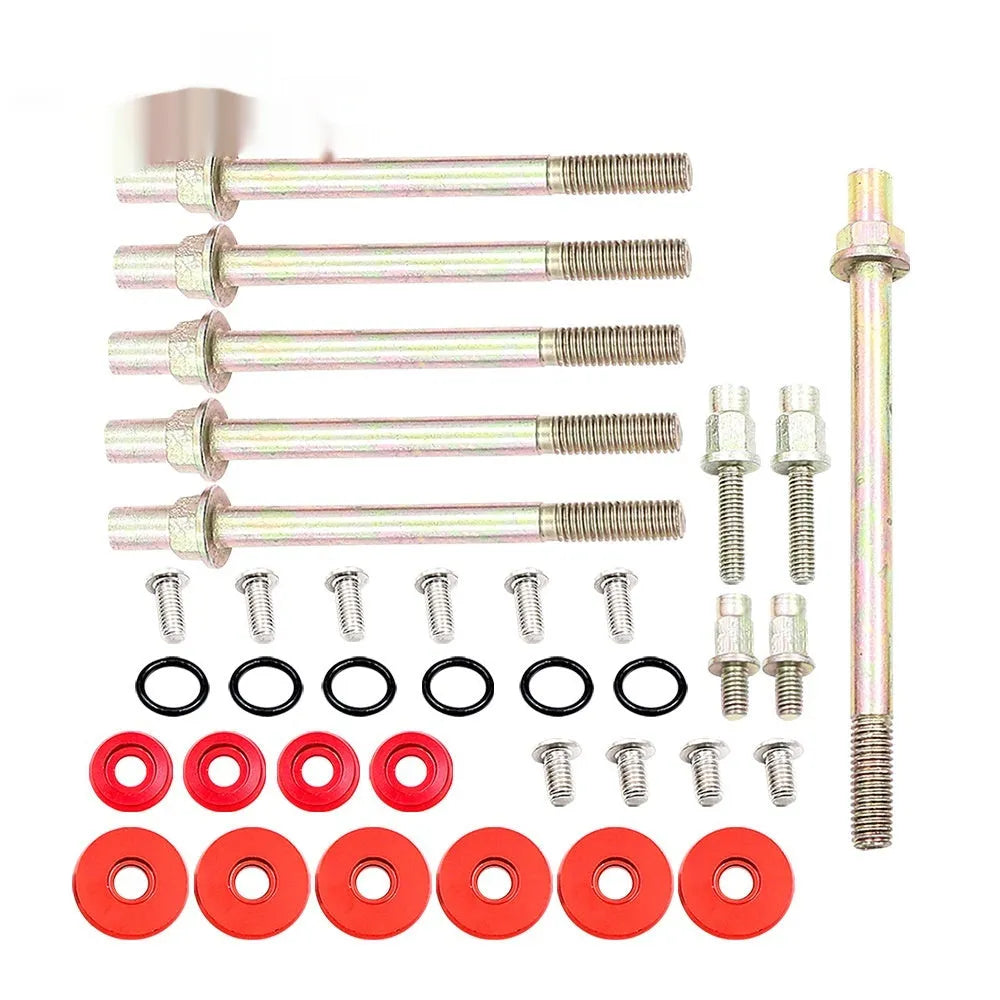 Honda Civic K series aluminium alloy engine gasket kit in black, blue, red, and silver colour options