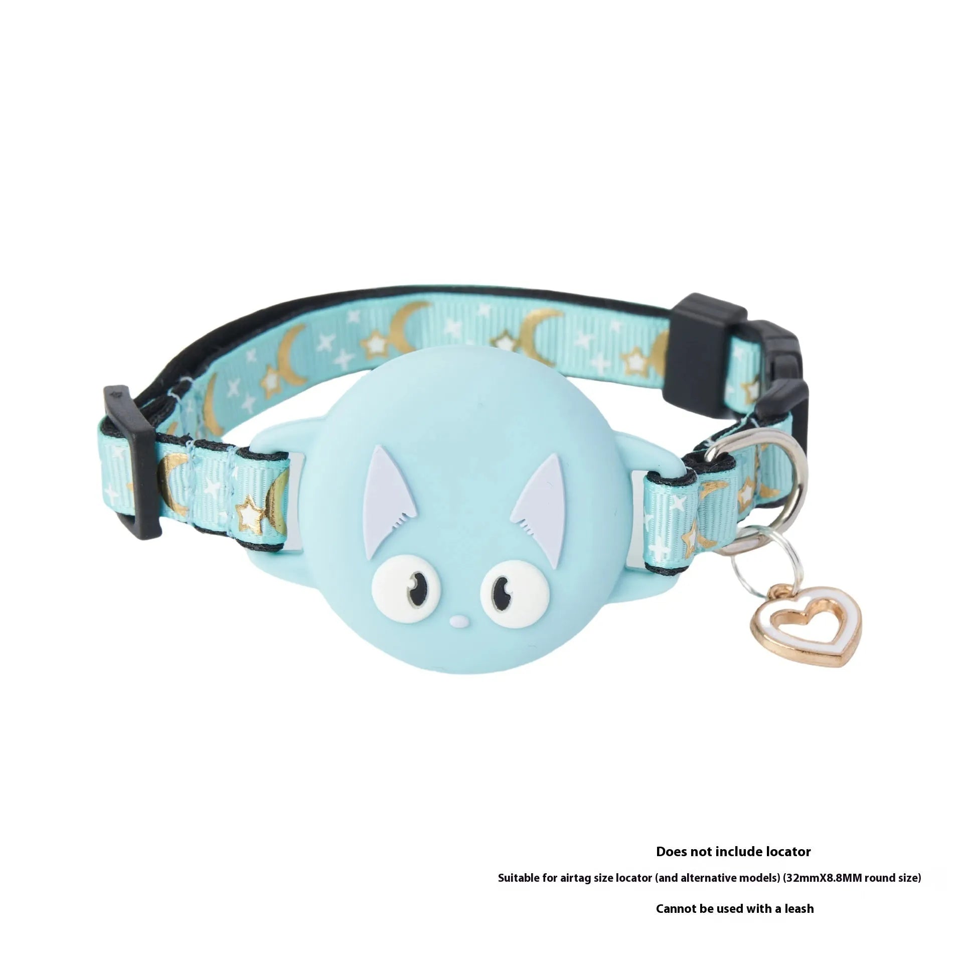 AirTag protective case attached to cat collar in adjustable S or M sizes
