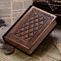 Embossed faux leather notepad with 3D relief design in bronze colour option