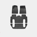 Waterproof TPE car mats for Tesla Model X showing front, rear, and tailbox pieces