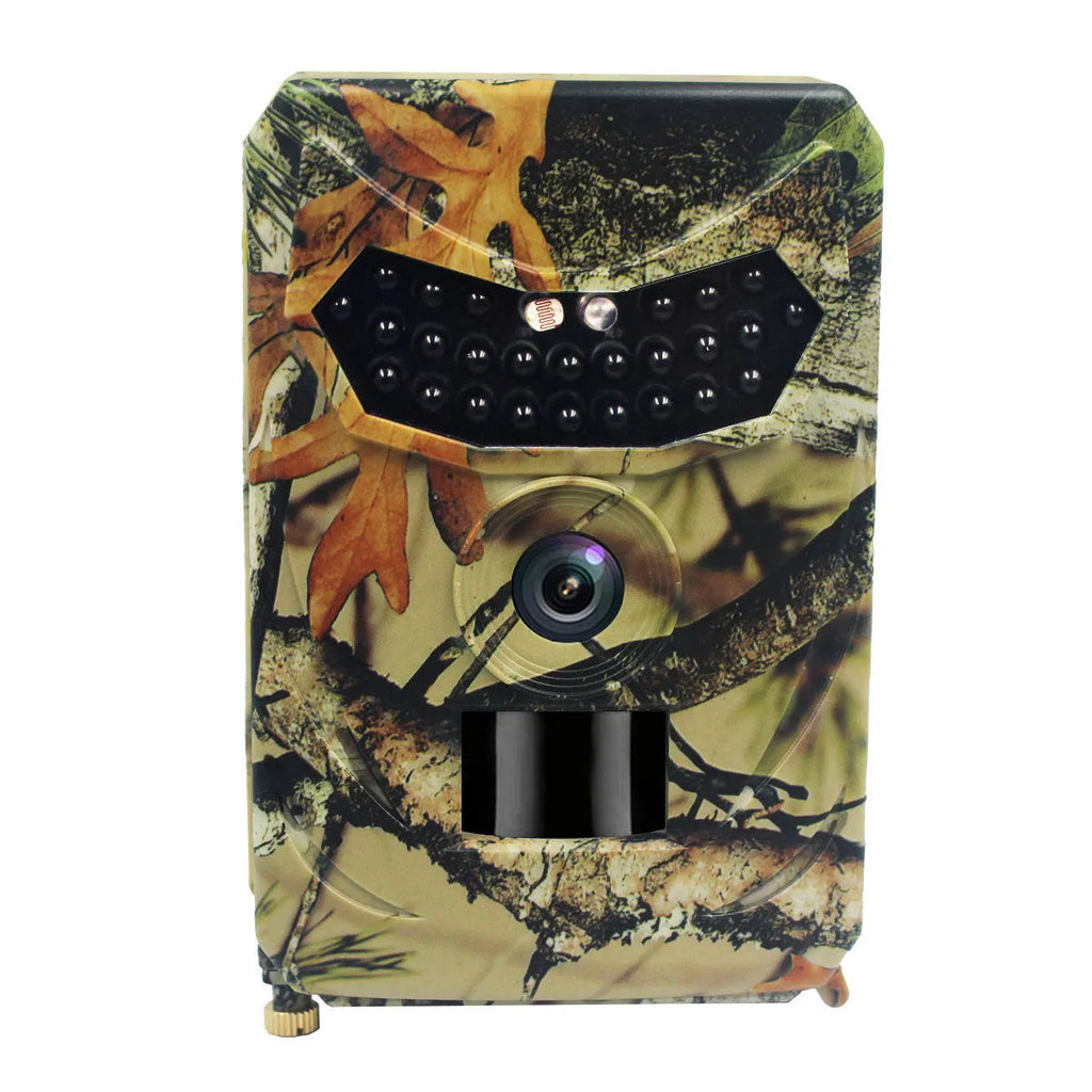 Yellow brown 16MP hunting game camera with infrared lights for night vision