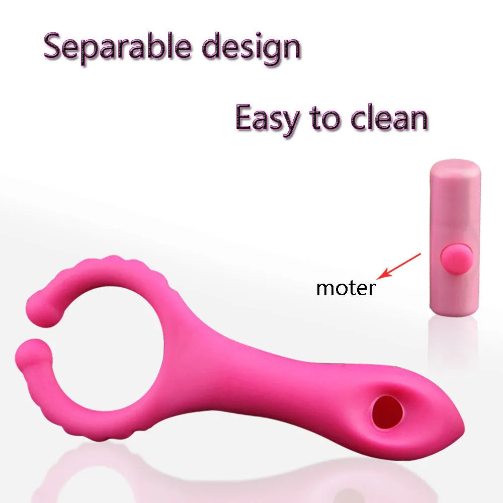 Seismic Clip pink red silicone vibrating toy with compact 103mm length and low noise motor