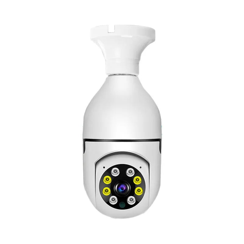 Wireless wifi bulb camera with 1080p resolution and full colour night vision measuring 5cm by 12cm