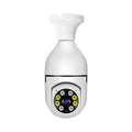 Wireless wifi bulb camera with 1080p resolution and full colour night vision measuring 5cm by 12cm