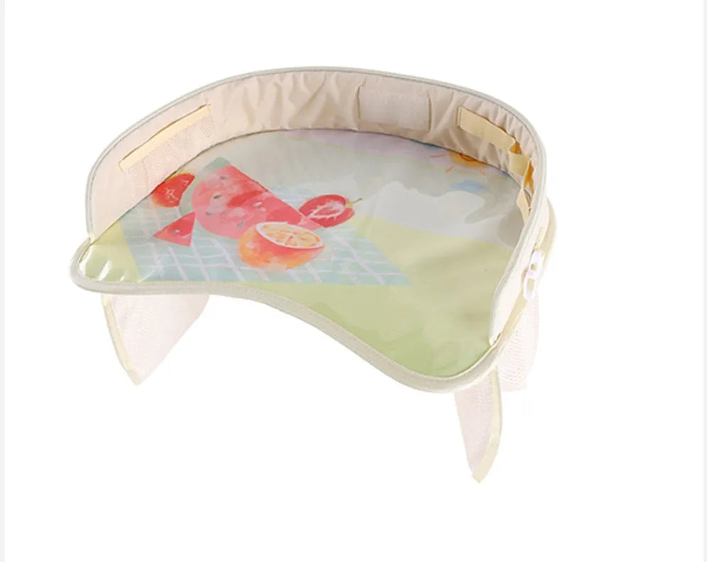 Baby car seat tray table 42x32x8 cm Oxford polyester blue travel activity tray