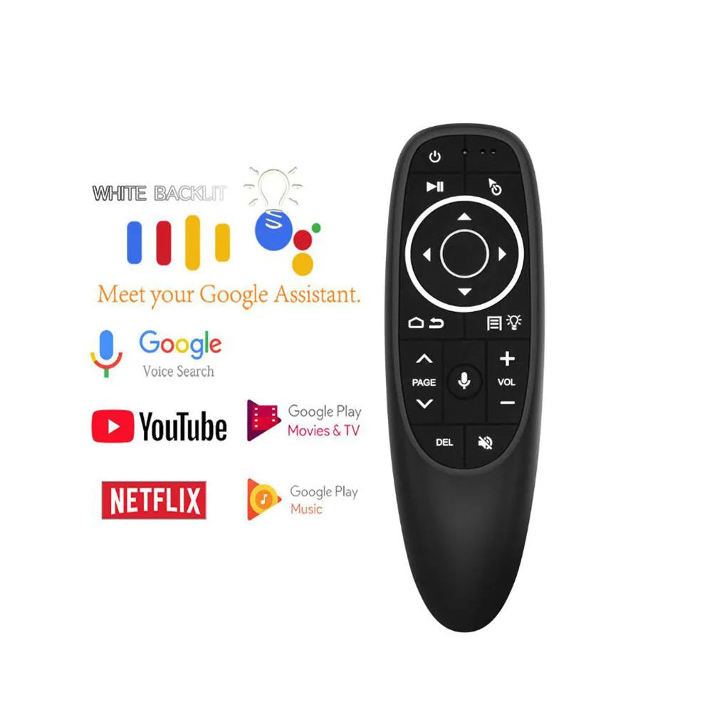 G10 series intelligent voice remote control with silicone buttons measuring 164mm in length