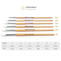 Six pointed wooden-handle wool brushes for detailed artistic line work.