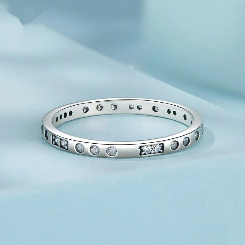 Silver I love you ring with moss password engraving and oxidised black finish