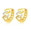 Geometric hollow-out gold ear clip earrings with alloy construction