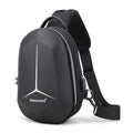 Waterproof Oxford cloth chest bag in black, shown with dimensions 20cm by 10cm by 30cm.