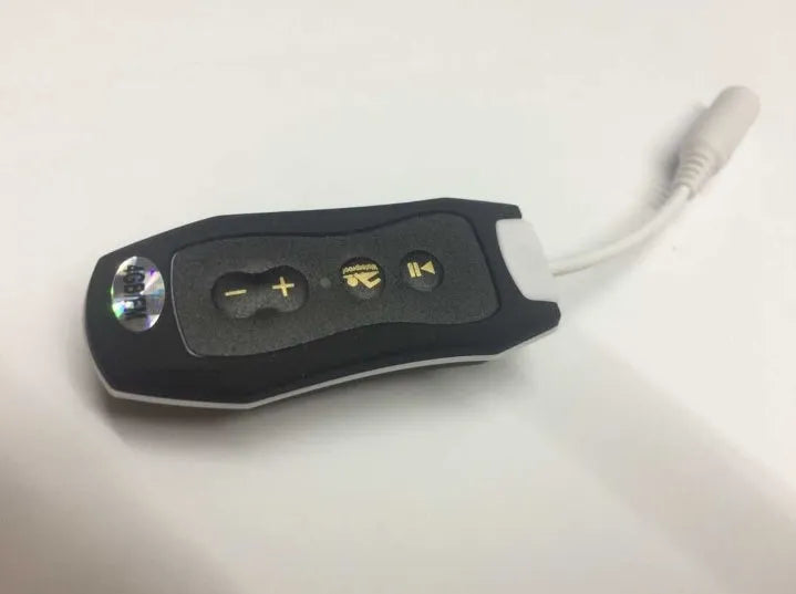 Compact waterproof IPX68 Bluetooth MP3 headset in six colours: black, blue, green, orange, pink, white.