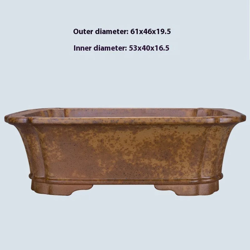 Purple sand rectangular flowerpot with hand-changed angles in two size options
