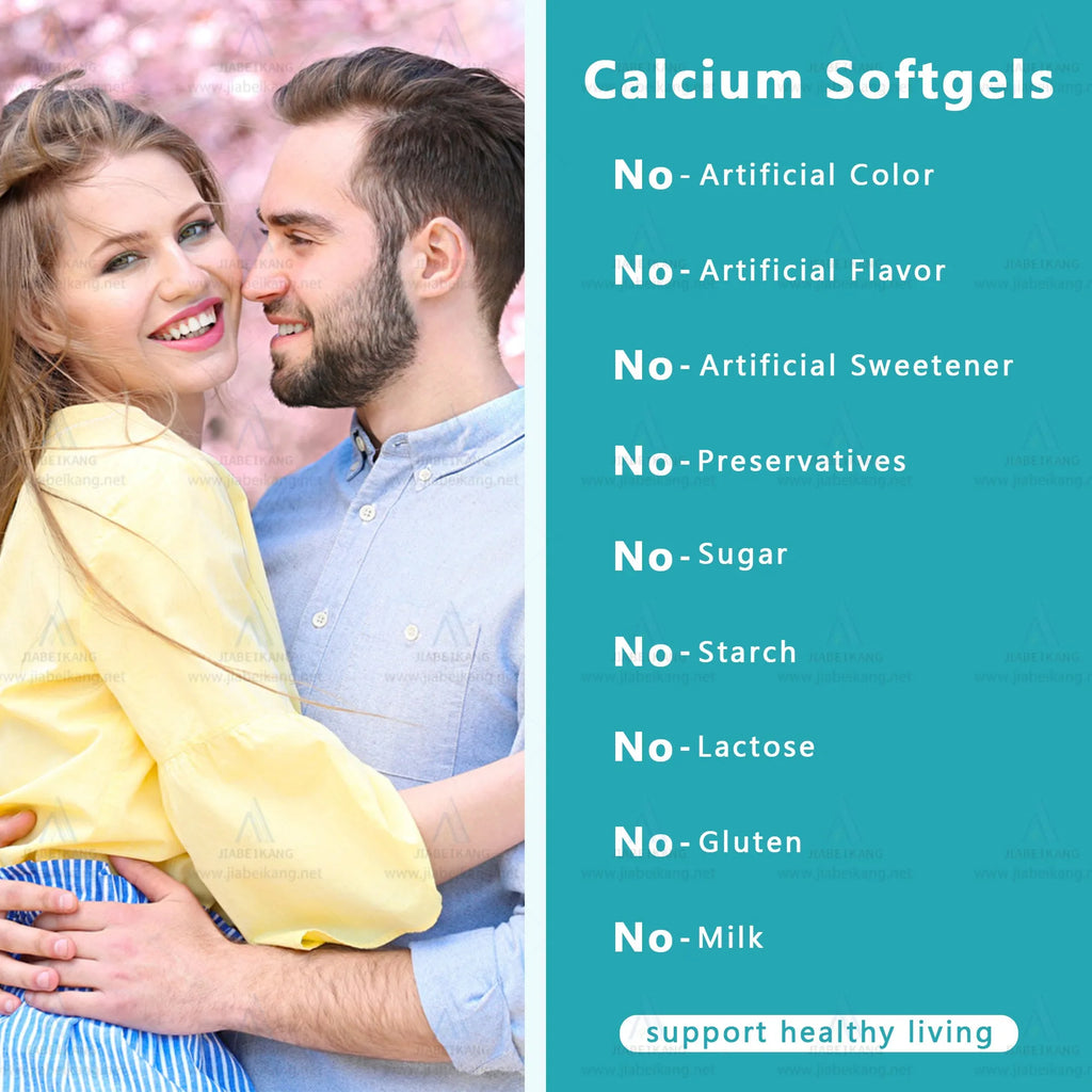 Bottle of 1000mg calcium soft capsules for bone and joint health supplement