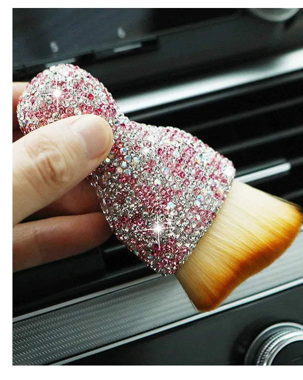 PVC car interior cleaning brush with soft bristles for dashboard and vent dust removal