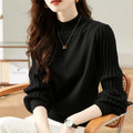 Slim fit half turtleneck shirt in sunken stripe knit fabric, available in four colours